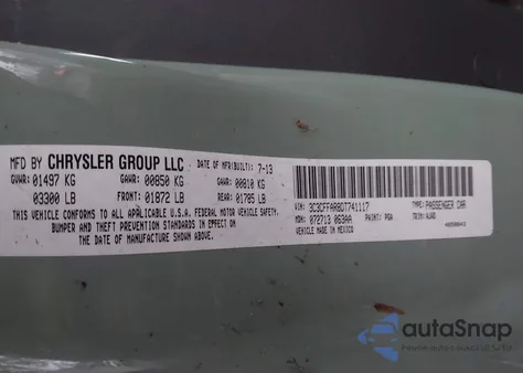 2013 Fiat 500 Pop из США, поврежденный, VIN 3C3CFFAR8DT741117